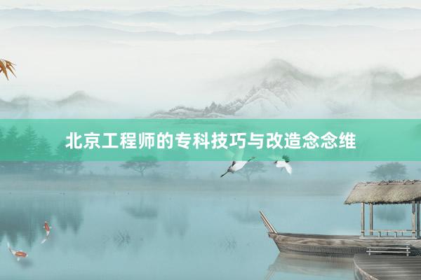 北京工程师的专科技巧与改造念念维